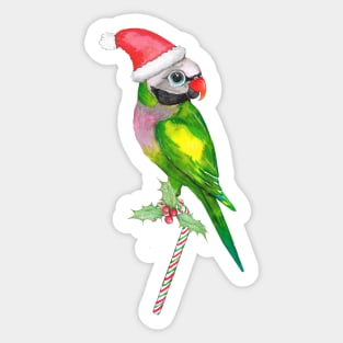 Red breasted parakeet Christmass version Sticker